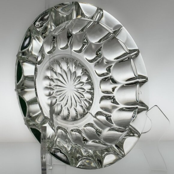 Unbranded Other - RETRO Glass Ashtray | Vintage 1970s Pressed Glass Heavy Ashtray | Unique Barware